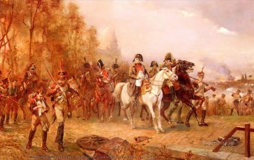  military - Napoleon with his troops at the battle of borodino Robert Alexander Hillingford historical battle scenes Military War